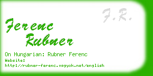 ferenc rubner business card